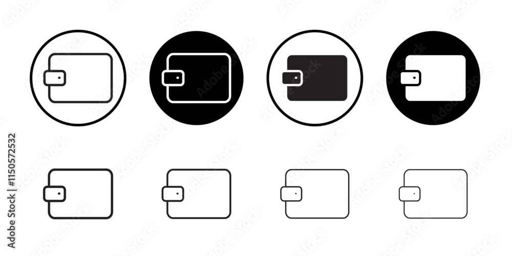 Wallet icon Vector set outline Wallet icon Vector set outline