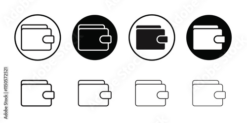 wallet icon Vector set outline