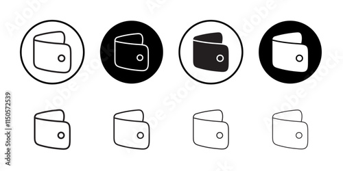 Wallet icon Vector set outline