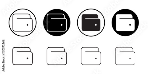 Wallet icon Vector set outline