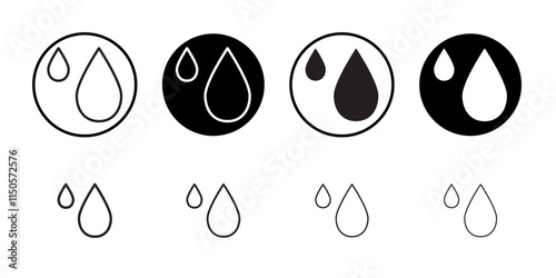 Water drops Vector set outline
