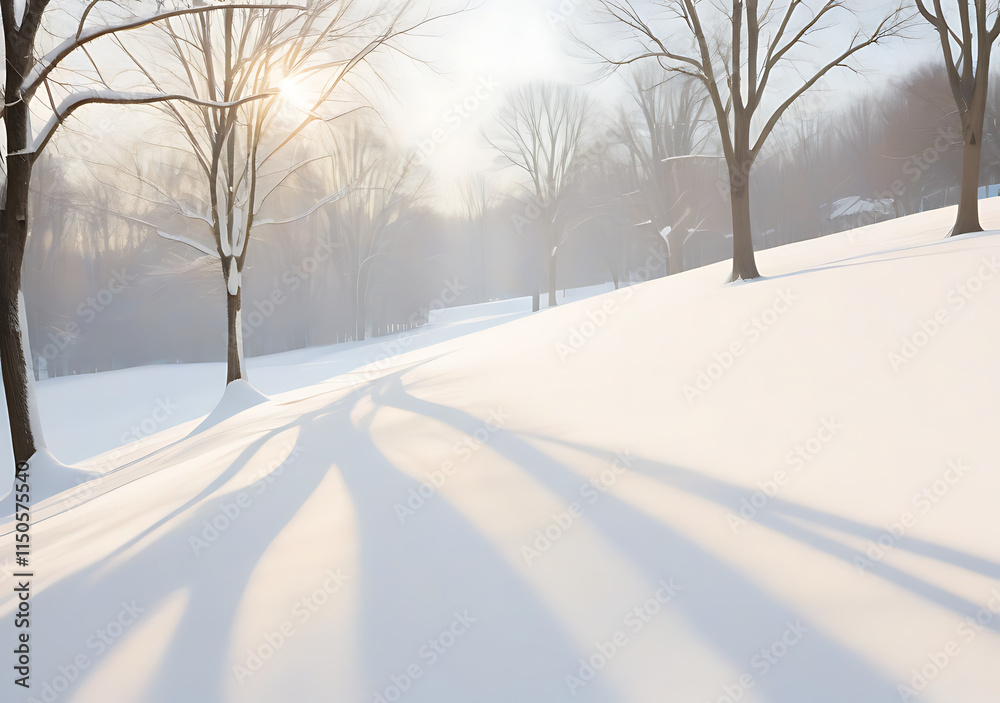 Soft White Snow Has A Light And Subtle Gradient Of Shadow And Hue. Soft White Snow Has A Light And Subtle Gradient Of Shadow And Hue.