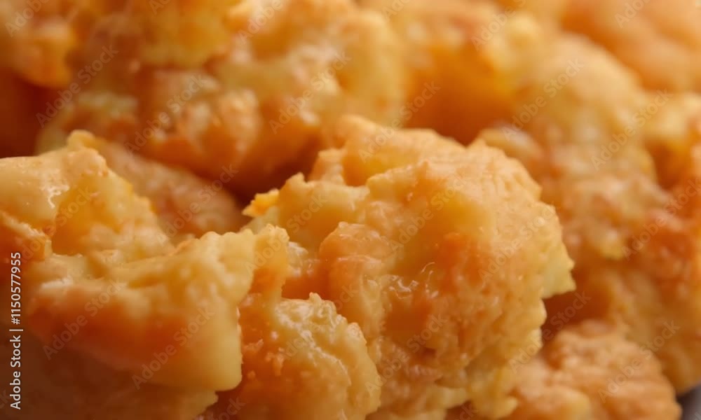 Crispy fried chicken nuggets and shrimp served with rice, pasta, and dipping sauces on a gourmet dinner plate Crispy fried chicken nuggets and shrimp served with rice, pasta, and dipping sauces on a gourmet dinner plate