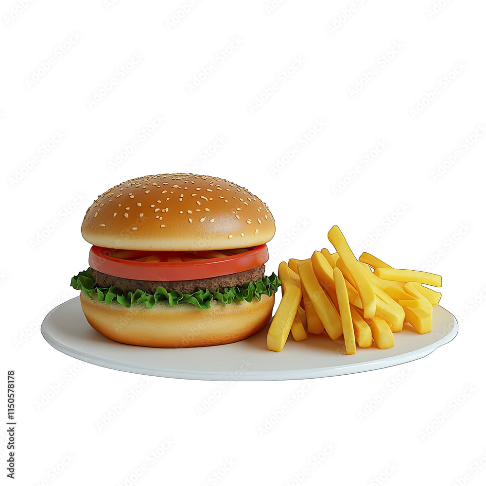 hamburger and fries hamburger and fries