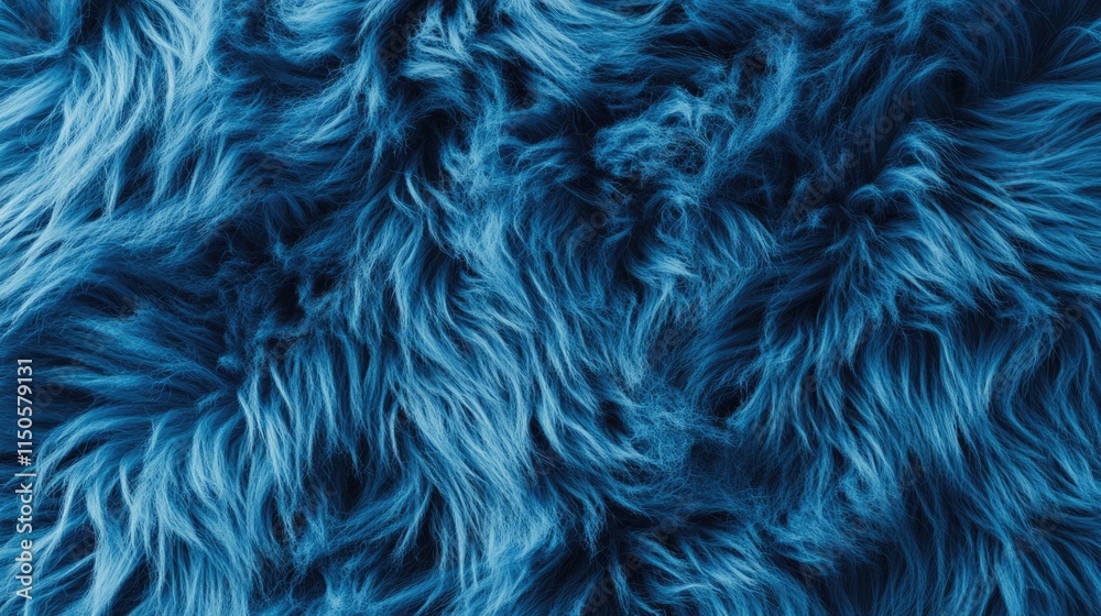 Obraz premium Luxurious Blue Texture. Closeup of Soft and Fluffy Fur Fabric for Abstract Design