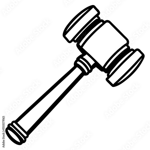 Vector Line Art Auction Gavel Design