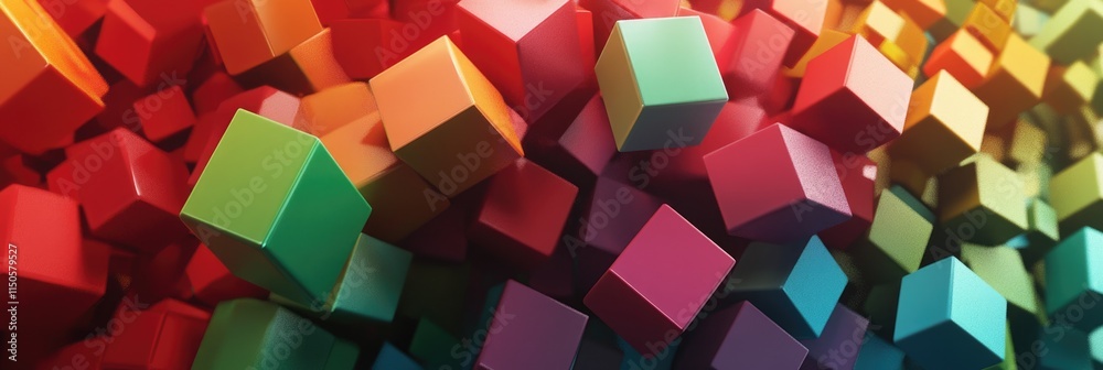 Vibrant Array of Cubes: Abstract Background of Colorful Blocks in a Rainbow Palette Vibrant Array of Cubes: Abstract Background of Colorful Blocks in a Rainbow Palette