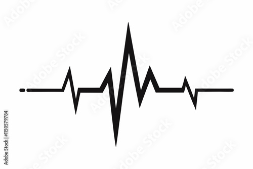 heartbeat silhouette, Heart beat one line, Continuous lines heart beats drawing, Wave pulse.
