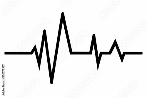 heartbeat silhouette, Heart beat one line, Continuous lines heart beats drawing, Wave pulse.
