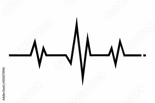 heartbeat silhouette, Heart beat one line, Continuous lines heart beats drawing, Wave pulse.
