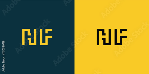 HF abstract  minimalist letters Logo Monogram. It is a minimalist logo, this logo is made by combining two letters