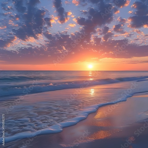 sunset over the sea nature background