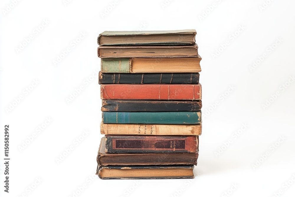 Collection of Texts Piled Together, Symbolizing Learning and Knowledge on a Clean Surface Collection of Texts Piled Together, Symbolizing Learning and Knowledge on a Clean Surface