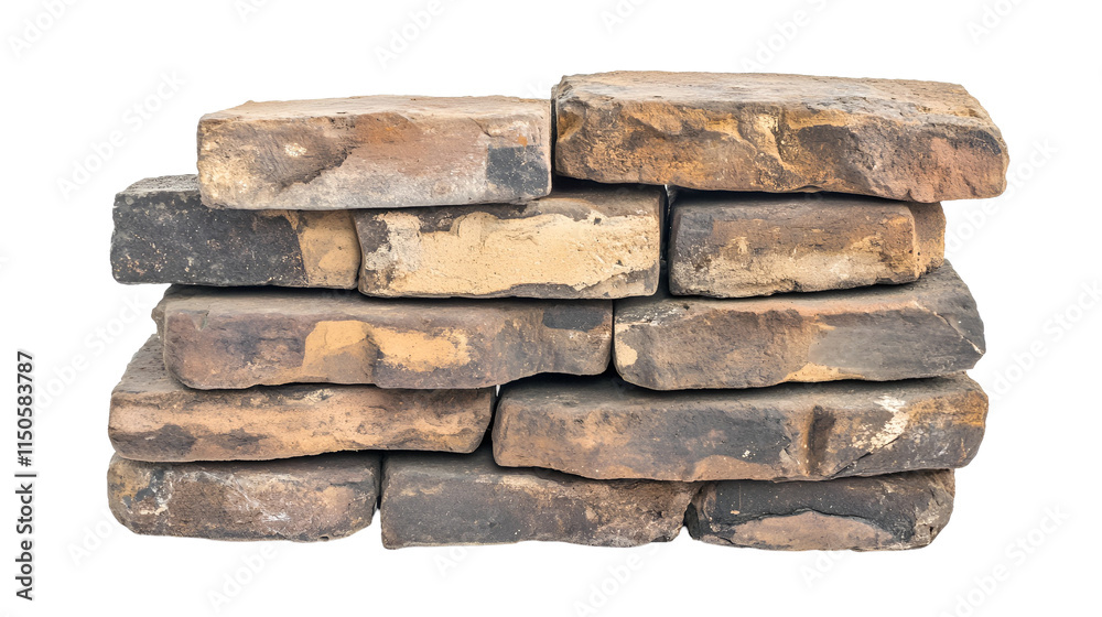 Rustic Stacked Stone Bricks Brown, Beige, and Dark Tones Rustic Stacked Stone Bricks Brown, Beige, and Dark Tones