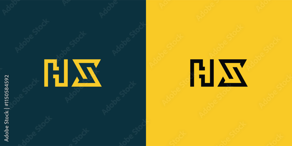 Fototapeta premium HX abstract minimalist letters Logo Monogram. It is a minimalist logo, this logo is made by combining two letters