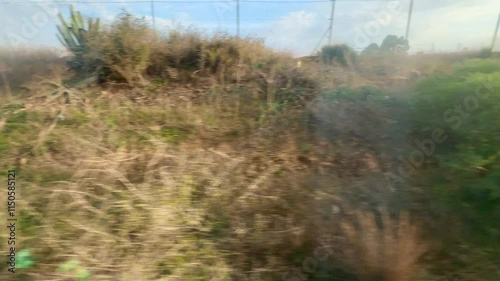 View from the window of the an ONCF Train in Morocco