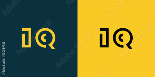 IQ abstract  minimalist letters Logo Monogram. It is a minimalist logo, this logo is made by combining two letters