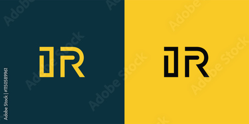 IR abstract  minimalist letters Logo Monogram. It is a minimalist logo, this logo is made by combining two letters