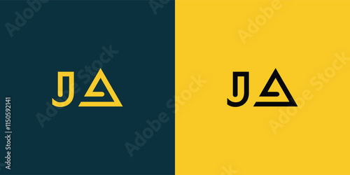 JA abstract  minimalist letters Logo Monogram. It is a minimalist logo, this logo is made by combining two letters photo