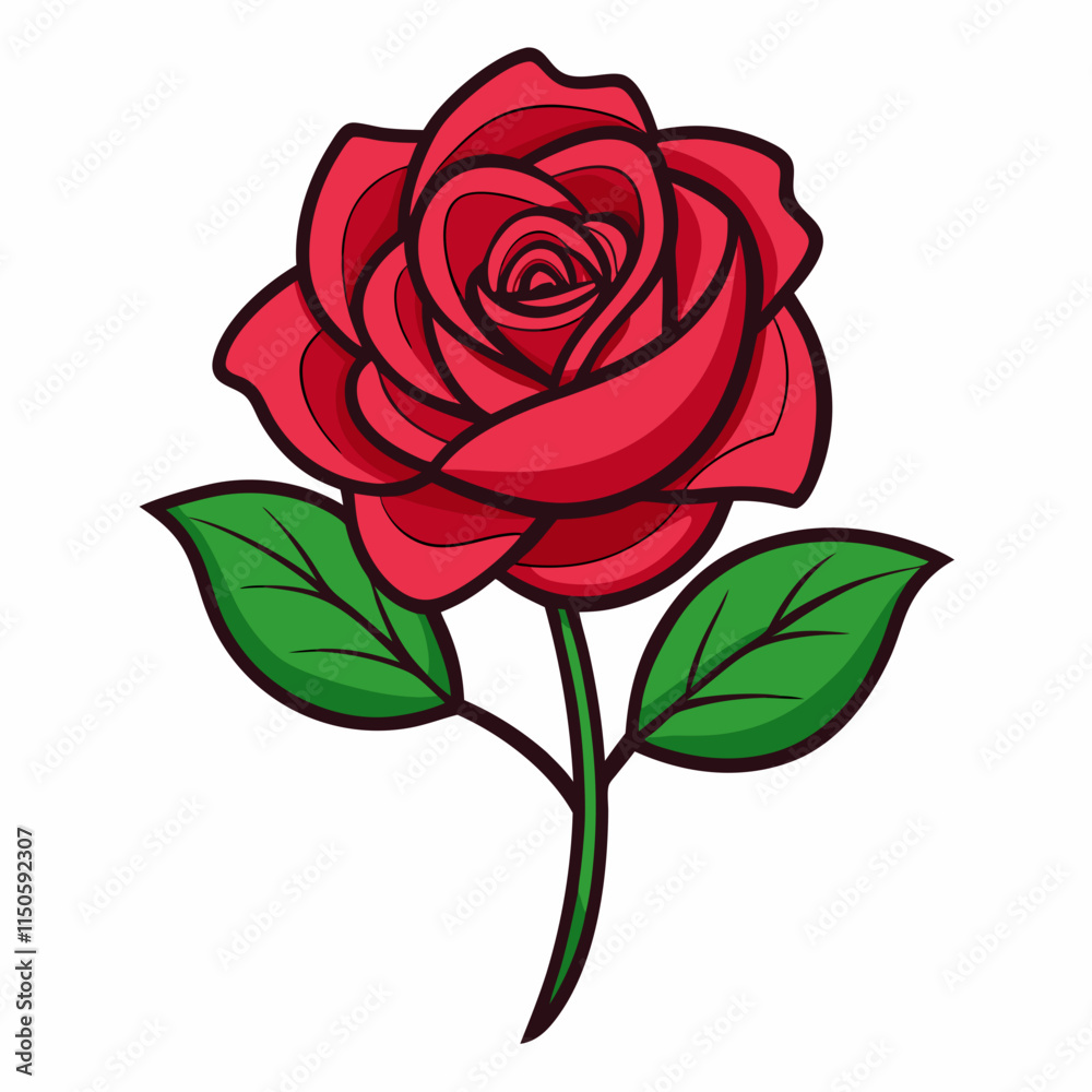 Rose 2D Vector Illustration Design Rose 2D Vector Illustration Design