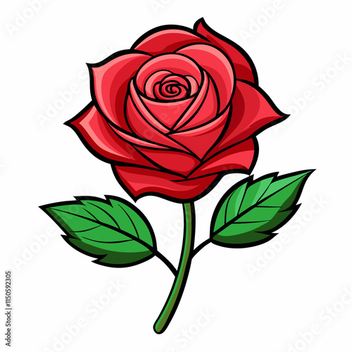 Rose 2D Vector Illustration Design