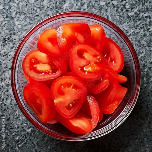 Obraz na płótnie sliced tomatoes in a glass bowl w salonie