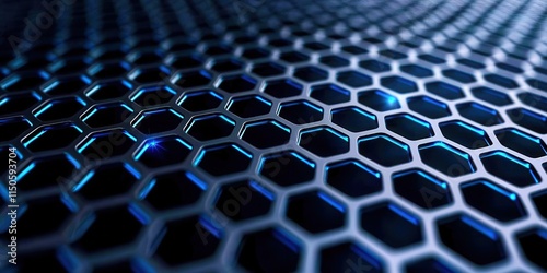 Fototapeta Naklejka Na Ścianę i Meble -  Close up of a blue hexagonal pattern