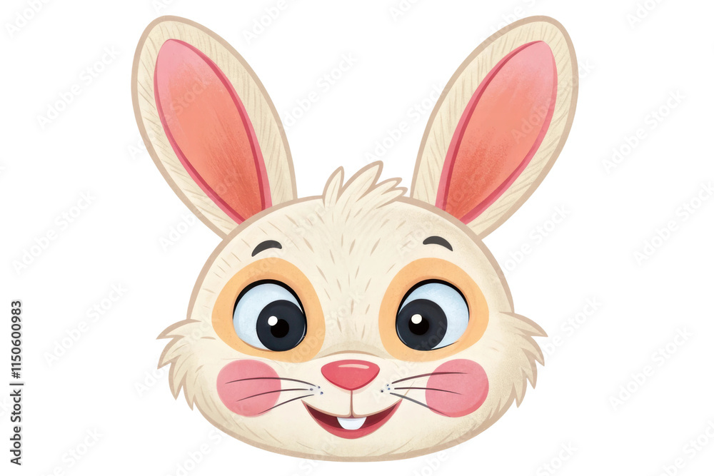 Adorable rabbit with big eyes and smile, cut out - stock png. Adorable rabbit with big eyes and smile, cut out - stock png.