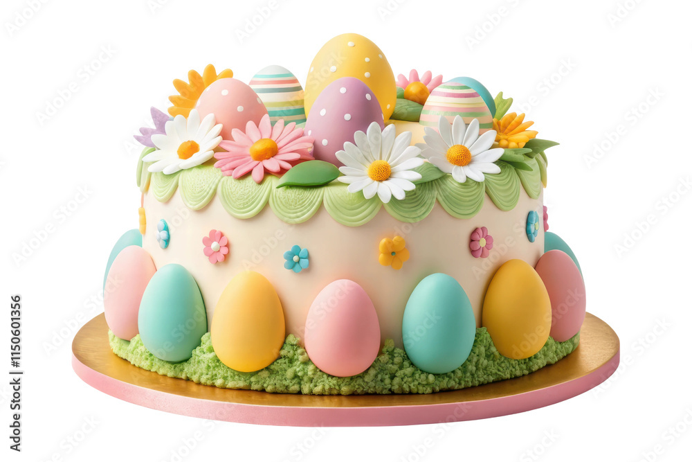 Easter cake with eggs and flowers, cut out - stock png. Easter cake with eggs and flowers, cut out - stock png.