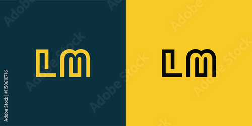 LM abstract  minimalist letters Logo Monogram. It is a minimalist logo, this logo is made by combining two letters