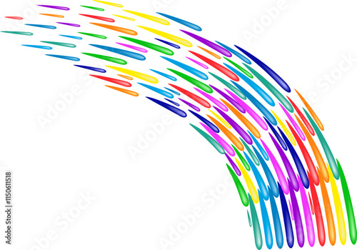 abstract rainbow colored wavy lines on white background - vector illustration