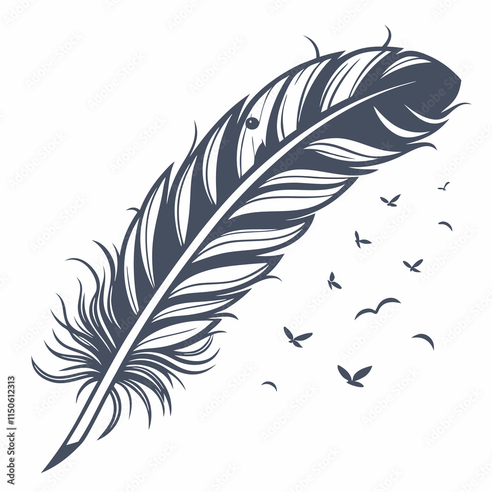 Fototapeta premium illustration of a feather