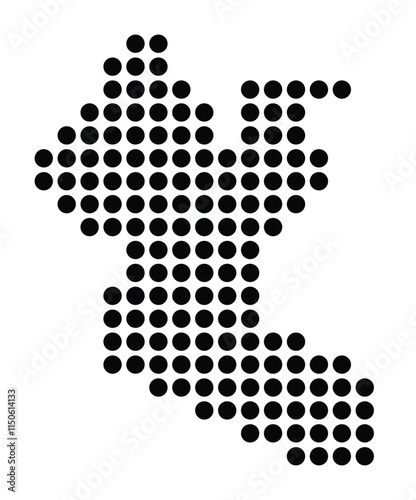 Symbol Map of the City Speyer (Germany) showing the city with a pattern of just a few black dots