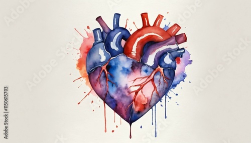 painted heart with paint