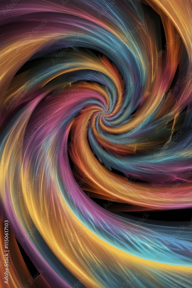 Obraz premium Time Warp: A dynamic, colorful vortex representing time travel.