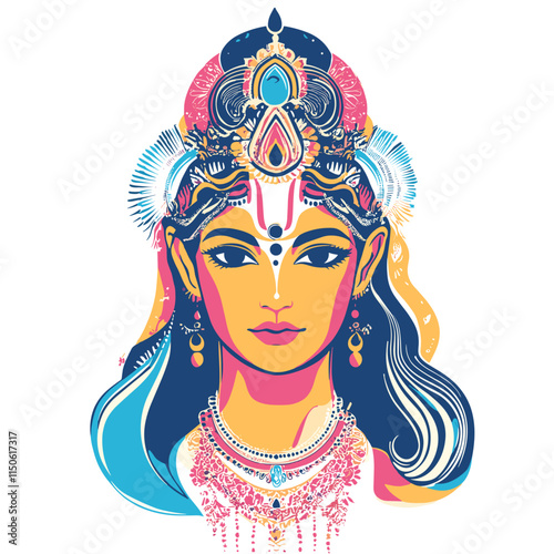 Vibrant Goddess Parvati Illustration