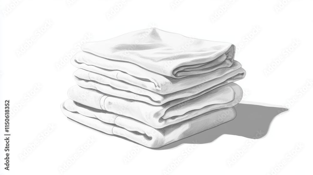 Folded tea towels isolated on white background Folded tea towels isolated on white background