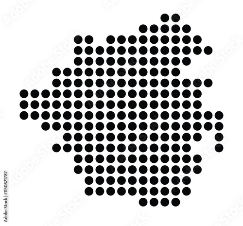Symbol Map of the City Stara Zagora (Bulgaria) showing the city with a pattern of just a few black dots photo