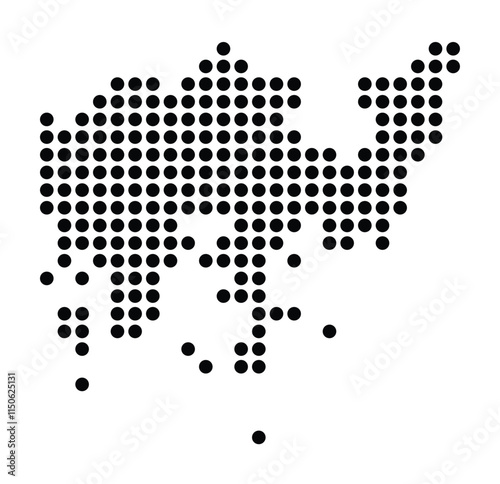 Symbol Map of the City Helsinki_Helsingfors (Finland) showing the city with a pattern of just a few black dots