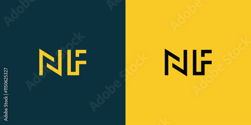 NF abstract  minimalist letters Logo Monogram. It is a minimalist logo, this logo is made by combining two letters