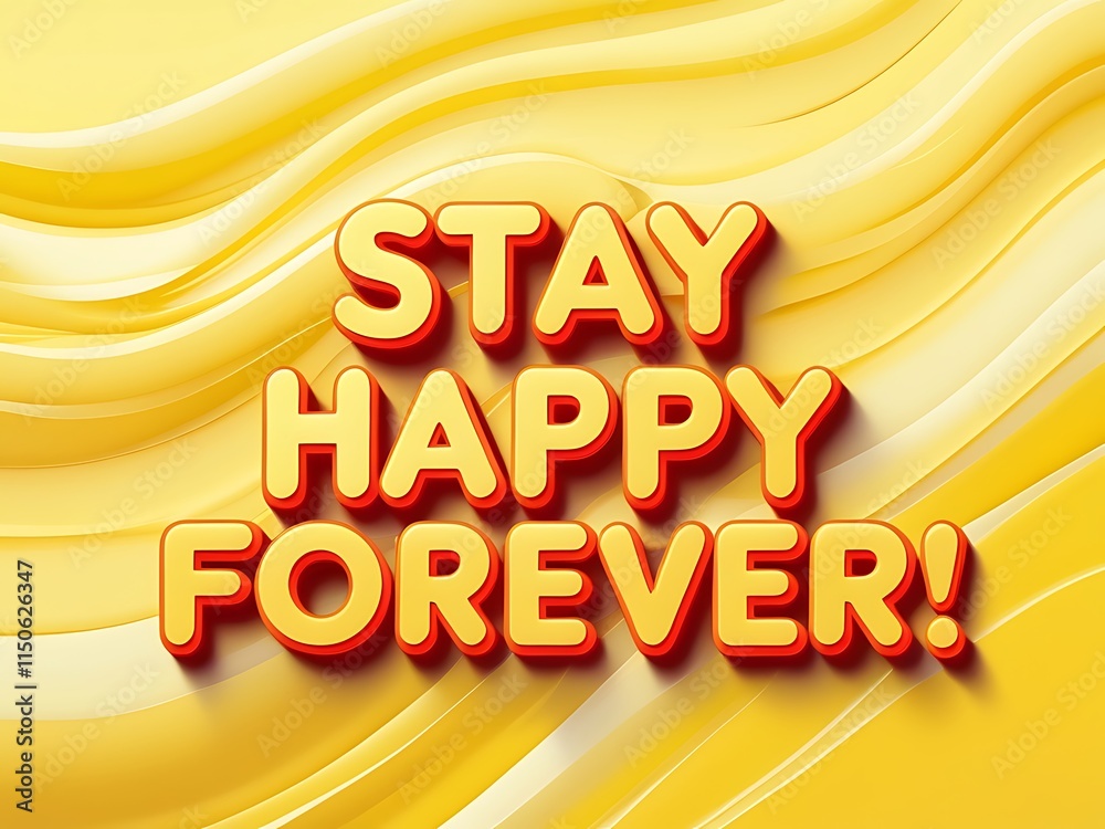 Stay Happy Forever Inspirational Yellow Background Stay Happy Forever Inspirational Yellow Background