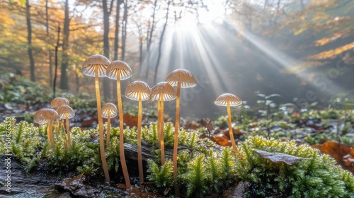 Mystical Mushrooms in an Autumn Forest photo