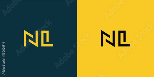 NL abstract  minimalist letters Logo Monogram. It is a minimalist logo, this logo is made by combining two letters