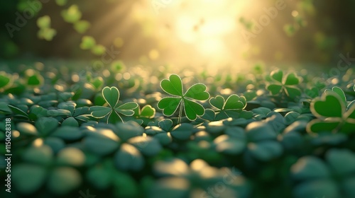 Vibrant Clover Field Glowing in Sunlight photo