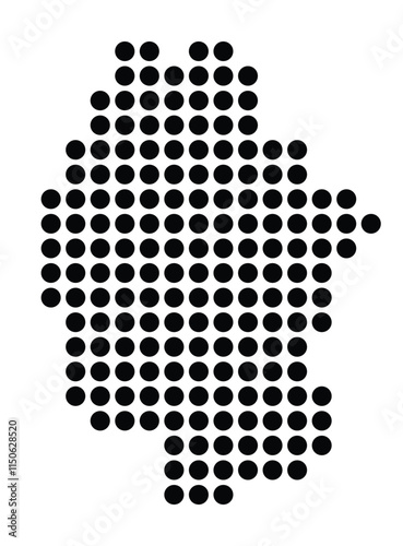 Symbol Map of the City Busto Arsizio (Italy) showing the city with a pattern of just a few black dots photo