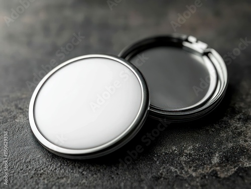 Simple yet elegant blank button badge mockup, perfect for promotional materials photo