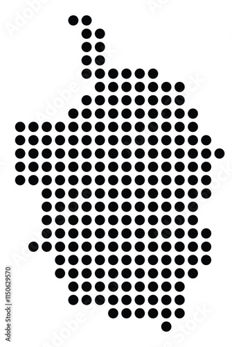 Symbol Map of the City Pistoia (Italy) showing the city with a pattern of just a few black dots photo