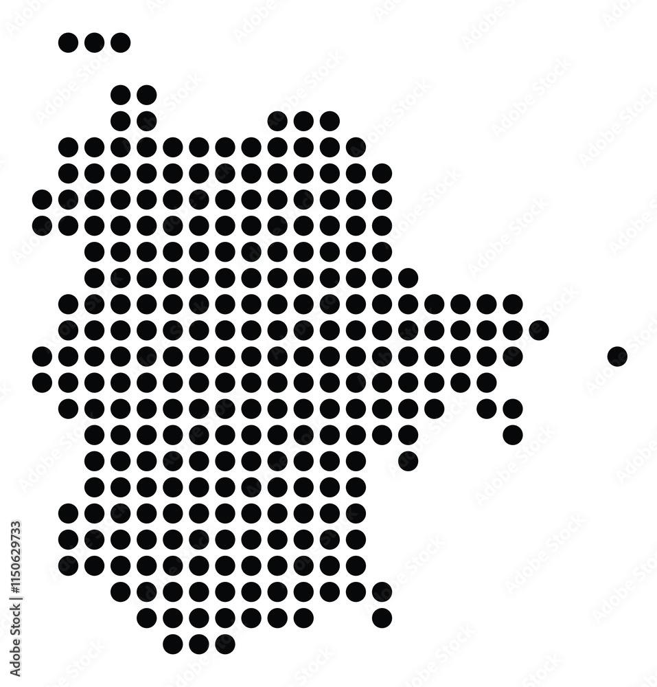 Symbol Map of the City Roma (Italy) showing the city with a pattern of just a few black dots Symbol Map of the City Roma (Italy) showing the city with a pattern of just a few black dots