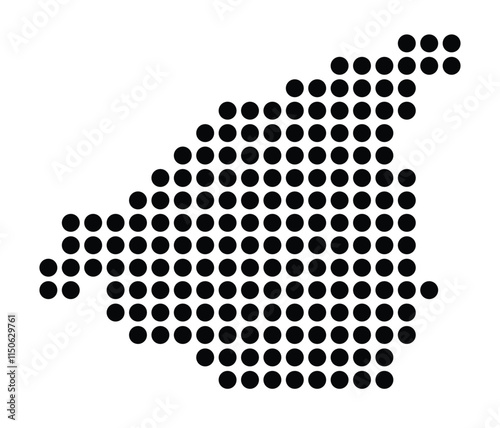 Symbol Map of the City Sesto San Giovanni (Italy) showing the city with a pattern of just a few black dots