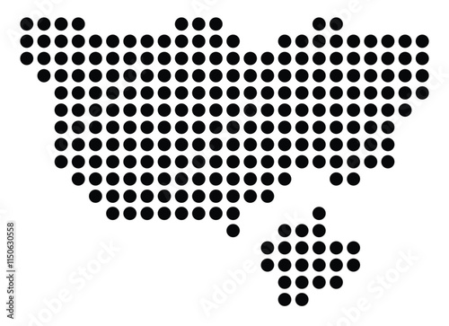 Symbol Map of the City Amsterdam (Netherlands) showing the city with a pattern of just a few black dots